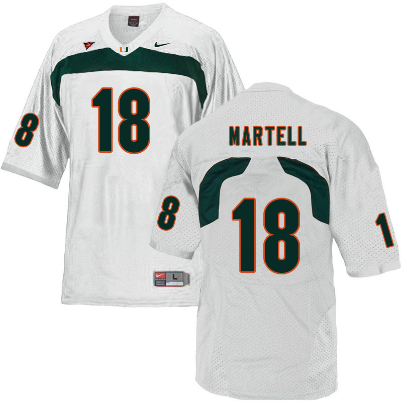 Nike Miami Hurricanes #18 Tate Martell College Football Jerseys Sale-White - Click Image to Close